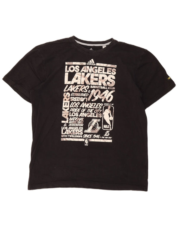 Ανδρικό γραφικό μπλουζάκι ADIDAS Los Angeles Lakers Top 2XL μαύρο βαμβακερό
