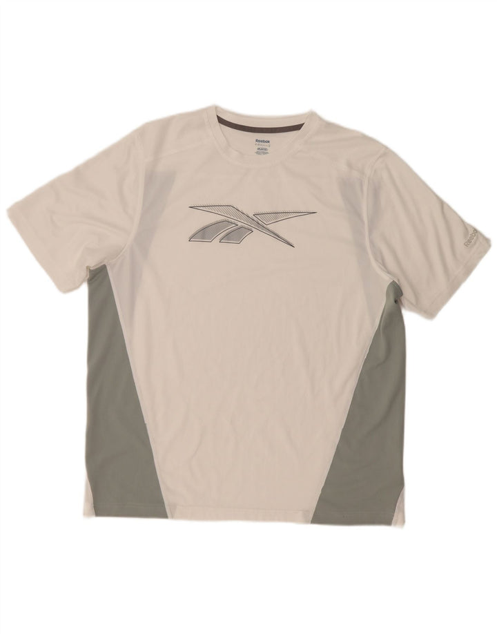 Ανδρικό γραφικό T-Shirt Reebok Top XL White Colourblock Πολυεστέρας
