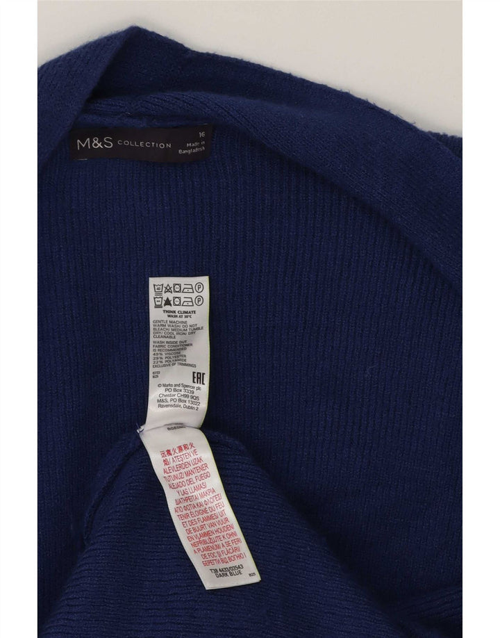 Marks & Spencer Γυναικείο πουλόβερ Longline Cardigan UK 16 Large Blue