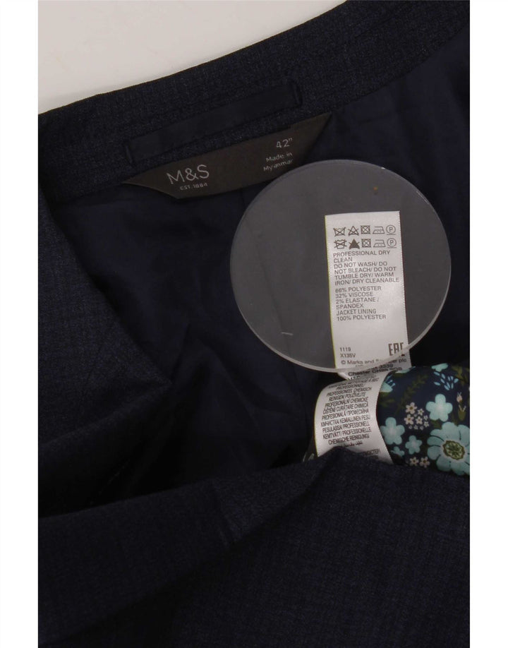 Marks & Spencer Ανδρικό μπλέιζερ με 2 κουμπιά μπουφάν UK 42 Large Navy Blue Polyester