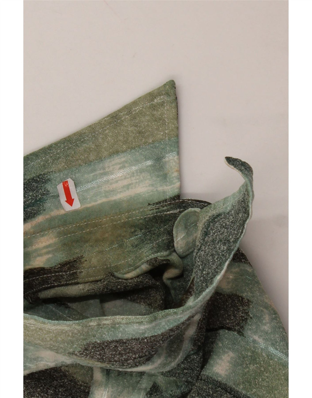 VINTAGE Ανδρικό κοντομάνικο πουκάμισο Μεγάλο πράσινο γεωμετρικό