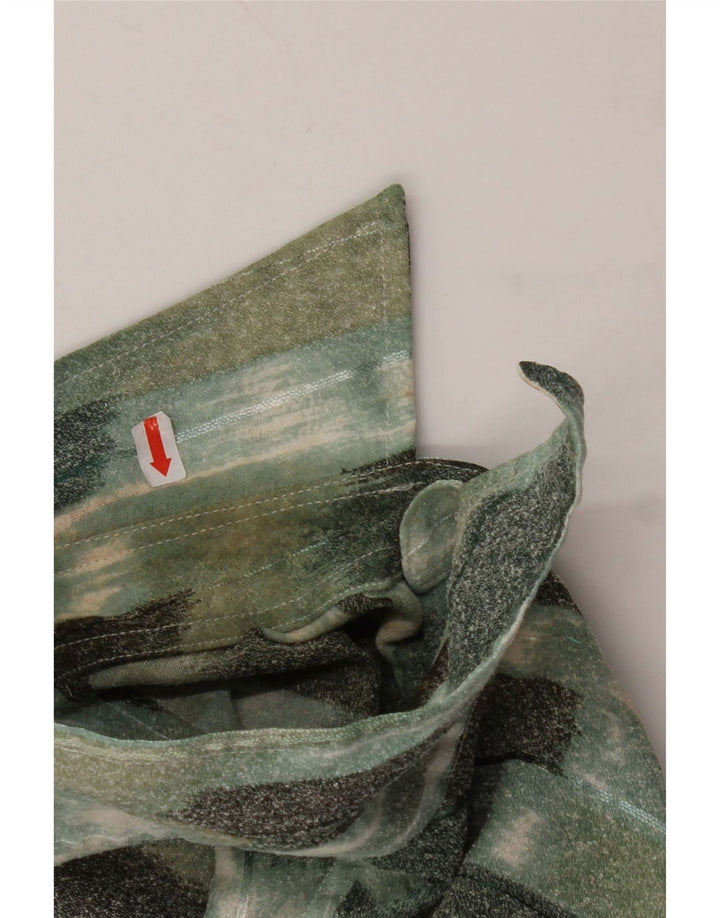 VINTAGE Ανδρικό κοντομάνικο πουκάμισο Μεγάλο πράσινο γεωμετρικό