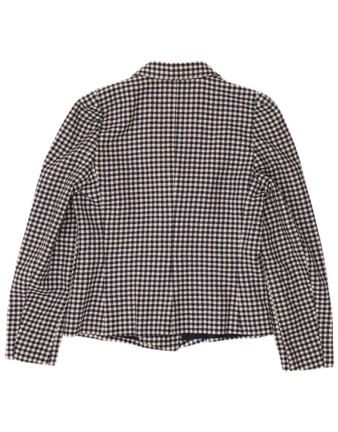 Vintage γυναικείο διπλό μπουφάν Blazer IT 42 Medium Navy Blue Gingham