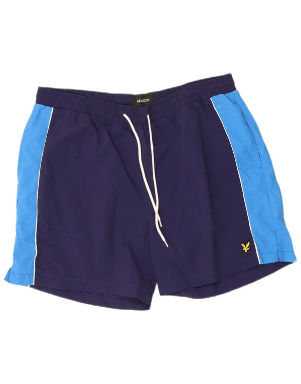 Ανδρικό σορτς κολύμβησης Lyle & Scott 2XL Navy Blue Colorblock Nylon