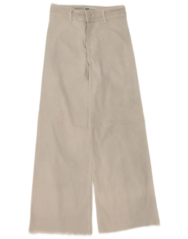 Zara Womens The Marine High Rise Straight Jeans EU 36 XS W26 L28 Beige