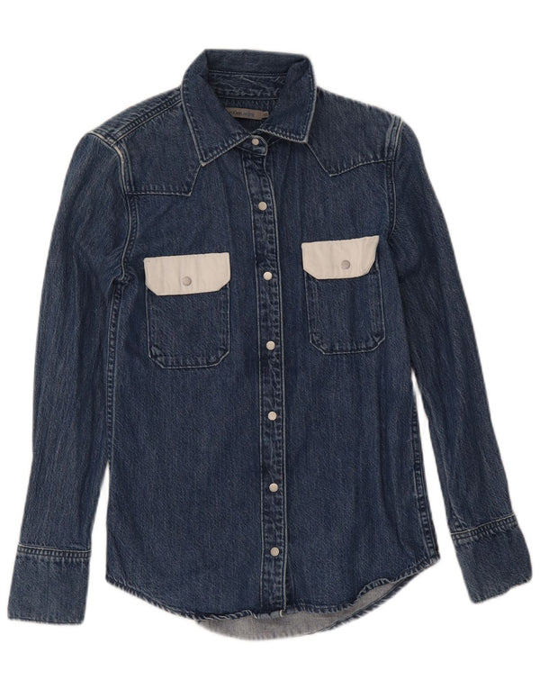 Calvin Klein Jeans Γυναικείο τζιν πουκάμισο UK 6 XS Navy Blue Colorblock Βαμβακερό