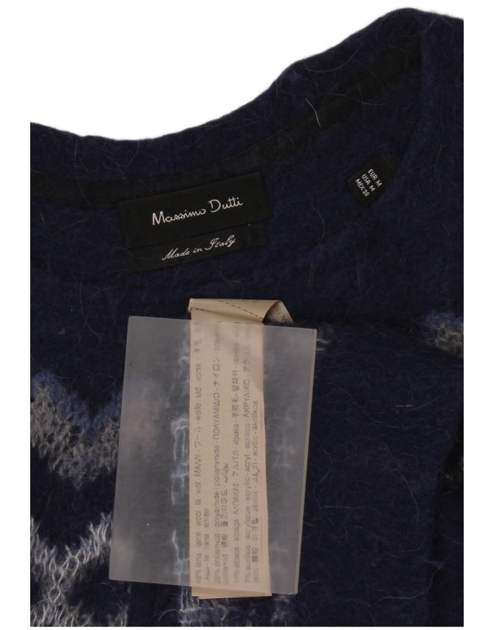 Massimo Dutti Γυναικείο πουλόβερ με λαιμόκαυστο UK 14 Medium Navy Blue