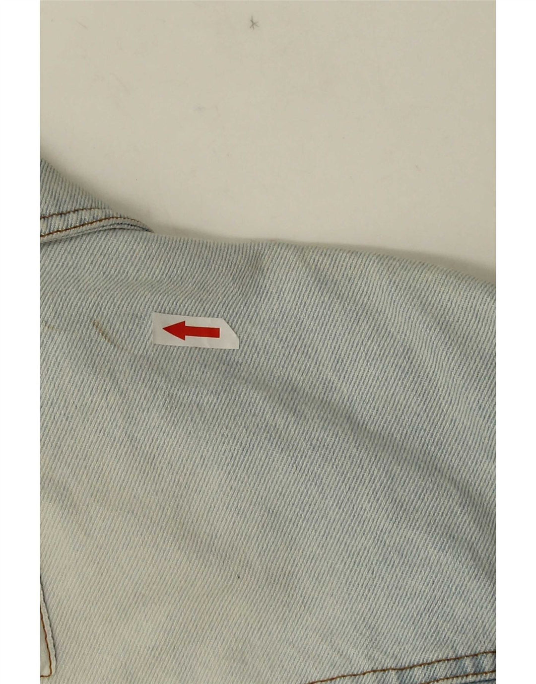 Vintage Γυναικείο Crop Graphic Τζιν μπουφάν UK 10 Small Blue Cotton