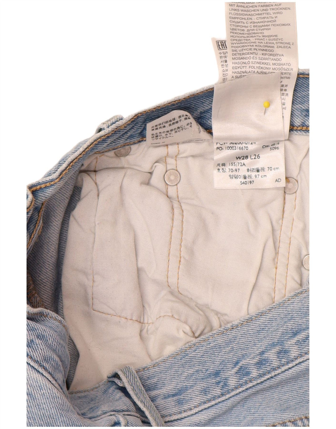 LEVI'S Ανδρικό τζιν 501 ίσιο W28 L26 Μπλε βαμβακερό