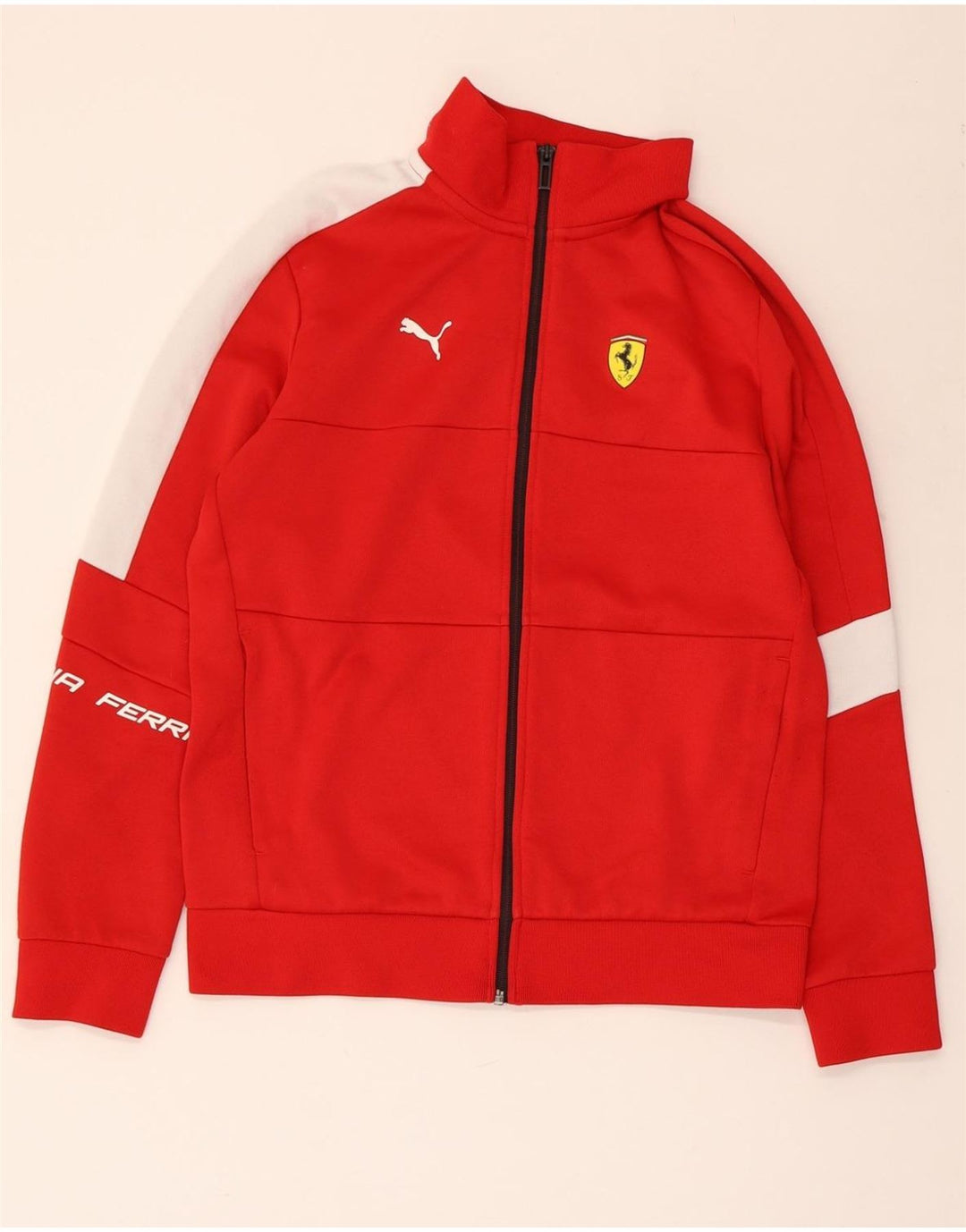 PUMA Γυναικεία φόρμα Ferrari Top Jacket UK 10 Small Red Colourblock