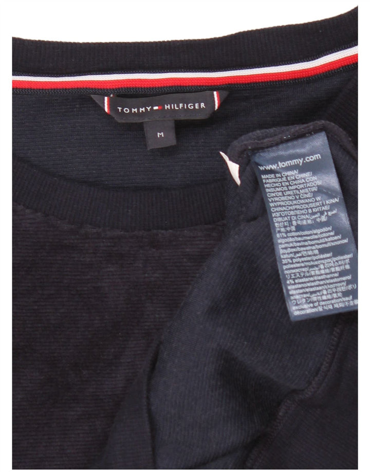Γραφικό βελούδινο ανδρικό φούτερ Tommy Hilfiger Jumper Medium Navy Blue
