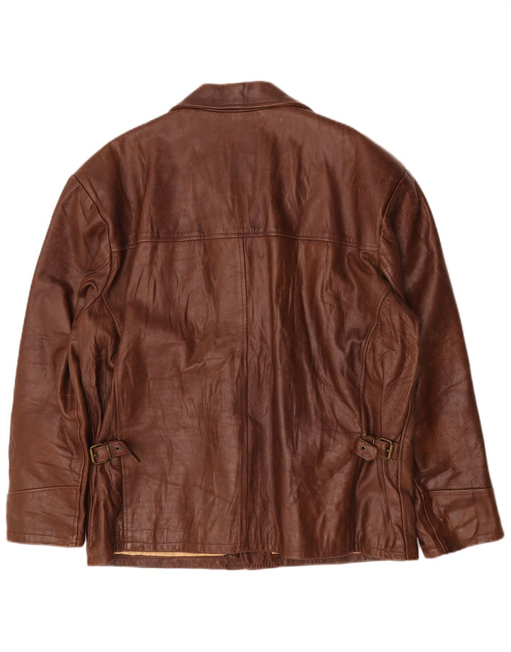 Legendary Jacket 1957 Ανδρικό δερμάτινο σακάκι με 4 κουμπιά UK 40 Large Brown