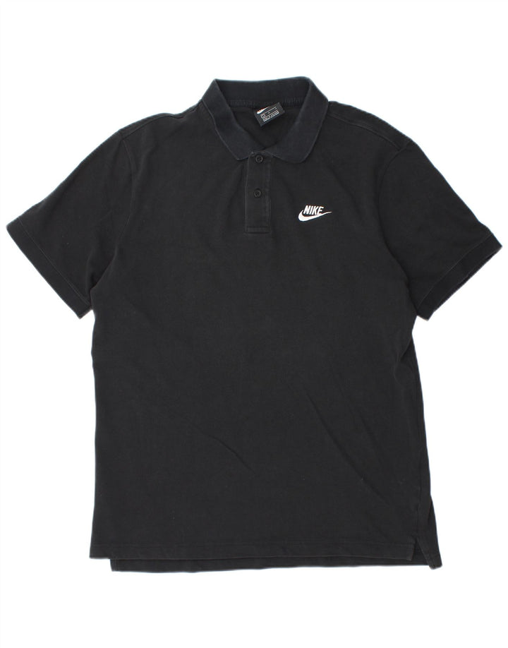 Ανδρικό μπλουζάκι πόλο Nike μεγάλο μαύρο βαμβακερό
