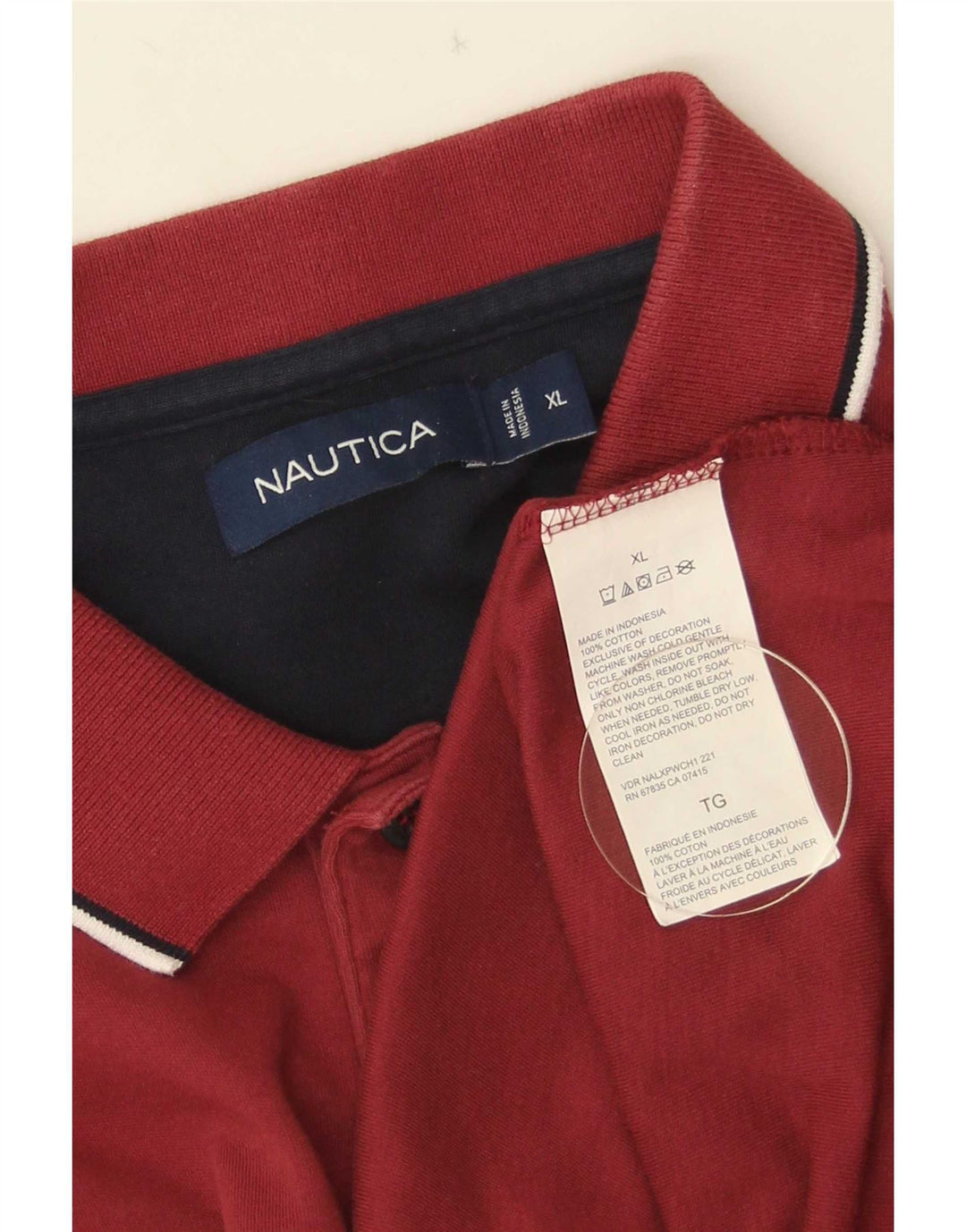 Ανδρικό πουκάμισο πόλο Nautica XL κόκκινο βαμβακερό