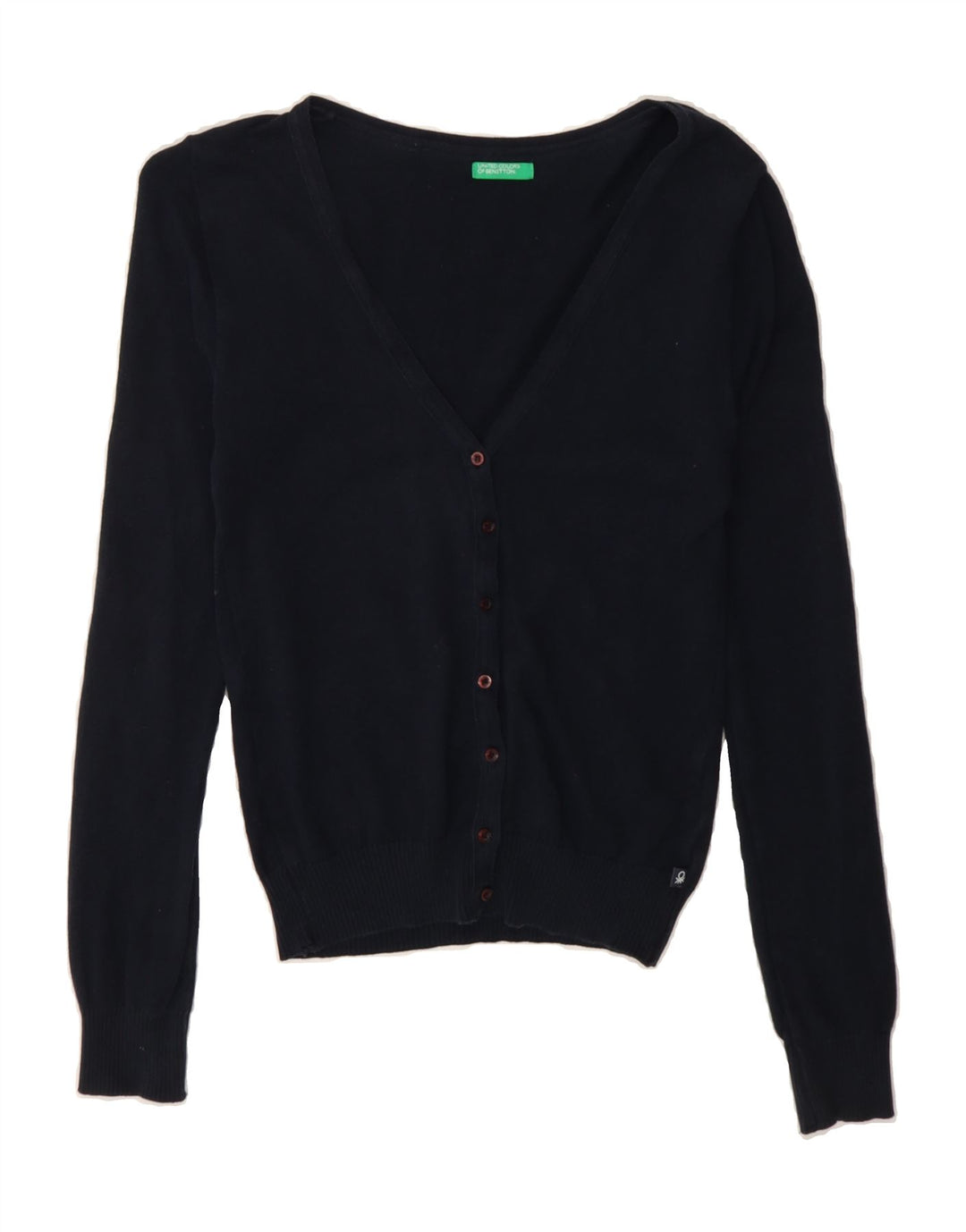 BENETTON Womens Cardigan Sweater UK 8 Small Navy Blue Vintage Benetton and Second-Hand Benetton from Messina Hembry 