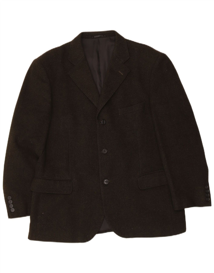 Vintage Ανδρικό σακάκι σακάκι με 3 κουμπιά IT 54 2XL Χακί Κασμίρ ψαροκόκκαλο