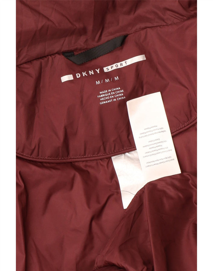 Dkny Γυναικείο Γραφικό Μπουφάν UK 14 Medium Maroon Πολυεστέρας