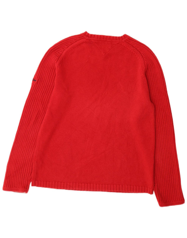 Tommy Hilfiger Mens Crew Neck Jumper Sweater Large Red Cotton
