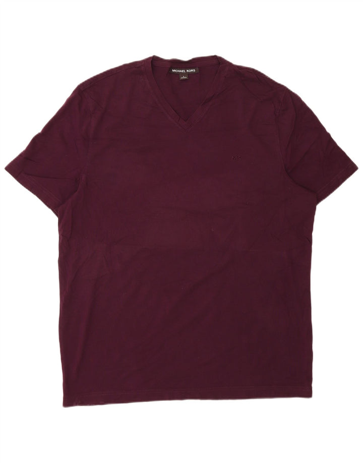 MICHAEL KORS Ανδρικό T-Shirt Top Large Burgundy