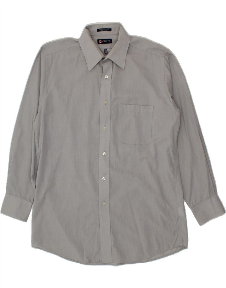 CHAPS Mens Shirt Size 15 1/2 Medium Grey Cotton Vintage Chaps and Second-Hand Chaps from Messina Hembry 