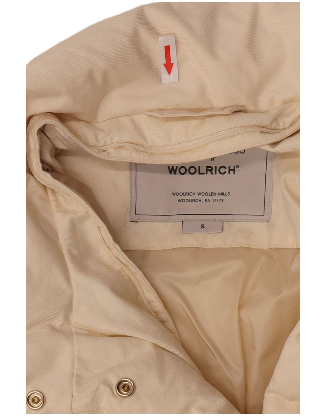 Woolrich Γυναικείο μπουφάν με επένδυση UK 10 Small Off White Polyester