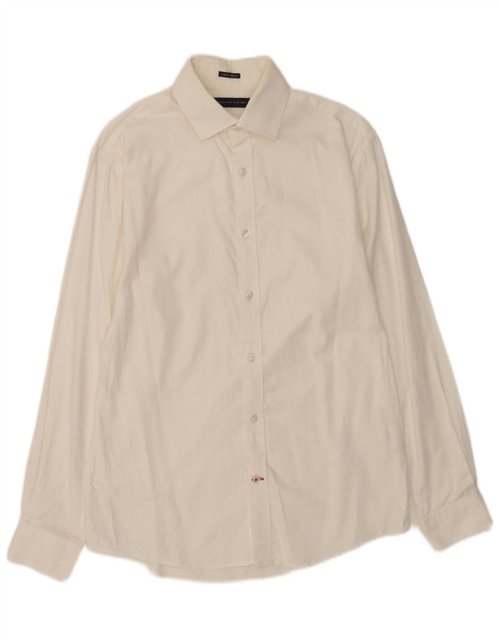 Ανδρικό πουκάμισο Tommy Hilfiger Slim Fit Μέγεθος 15 Μεσαίο λευκό βαμβακερό