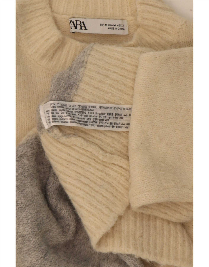Zara γυναικείο πουλόβερ με λαιμόκοψη χελώνας UK 14 μεσαίο μπεζ χρώμα