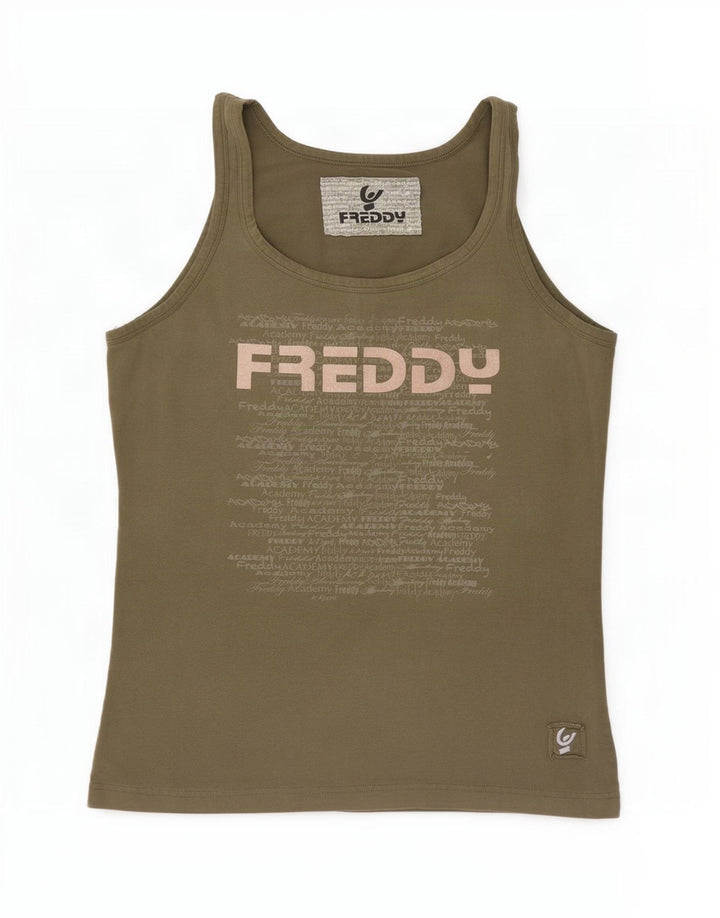Freddy Γυναικείο Γραφικό Γιλέκο Top IT 46/48 Μεγάλο Χακί Βαμβακερό