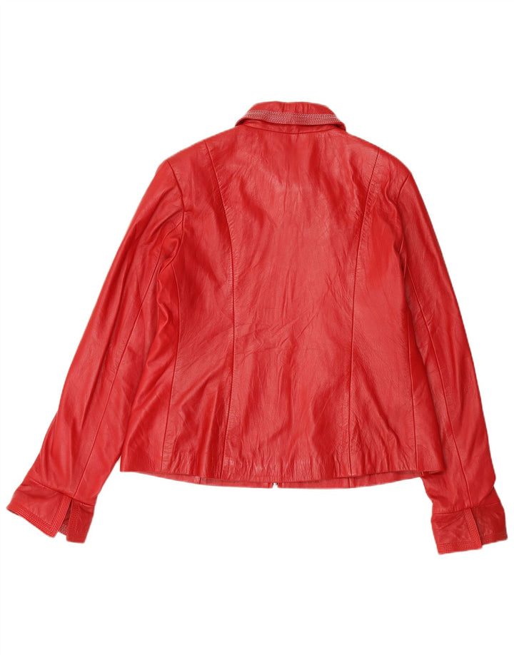 Vintage Γυναικείο Δερμάτινο Μπουφάν UK 24 4XL Κόκκινο
