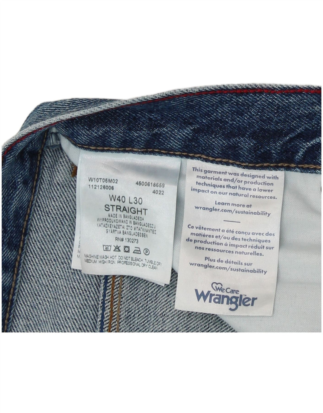 Ανδρικό τζιν Wrangler ίσιο W40 L27 Μπλε βαμβακερό