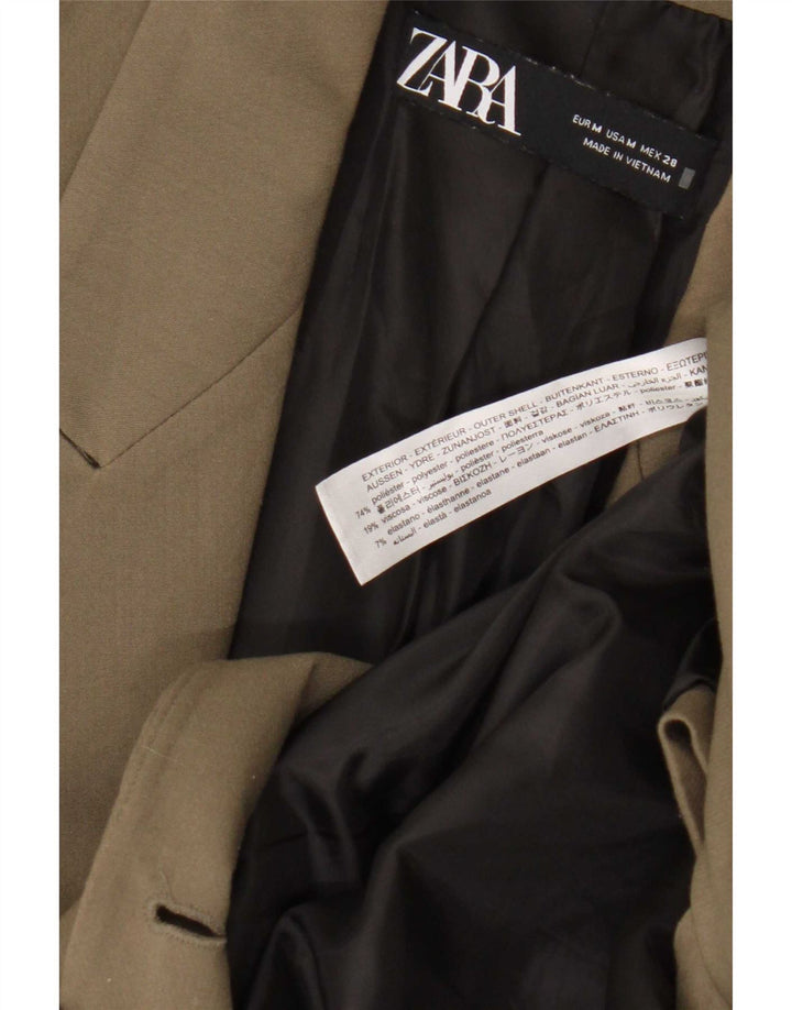 Zara Γυναικείο Μπουφάν Blazer με διπλό στήθος UK 14 Μεσαίο πράσινο πολυεστέρα