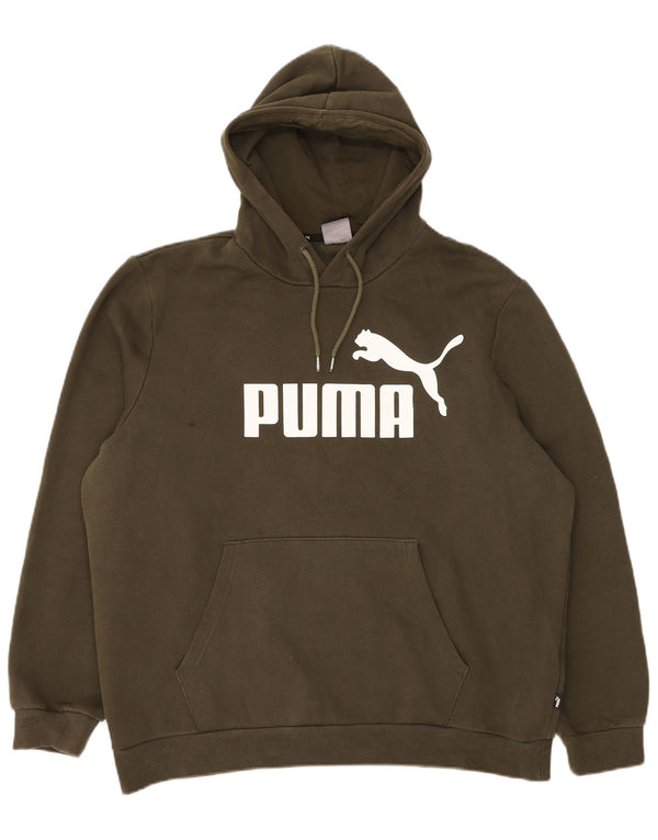 Puma Mens Graphic Hoodie Jumper XL Χακί βαμβακερό