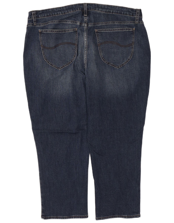 Lee Womens Riders Ψηλόμεσο Capri Jeans US 20 3XL W40 L23 Navy Blue Cotton