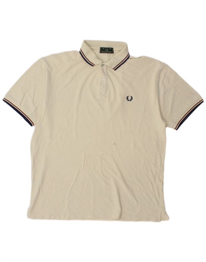 Fred Perry Ανδρικό Πόλο Μπλουζάκι μεγάλο σε λευκό βαμβακερό