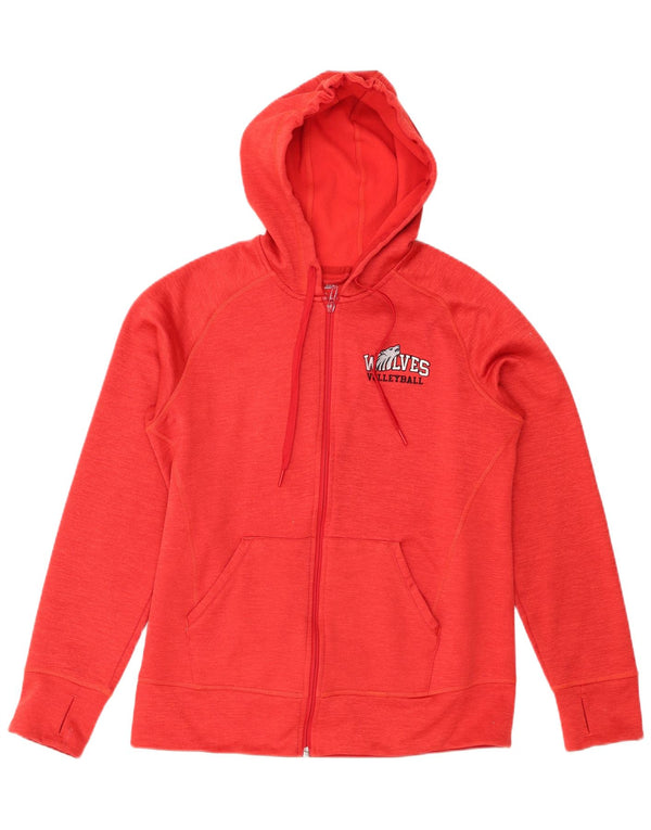Πουλόβερ με κουκούλα μπάσκετ Adidas Womens Wolves UK 12/14 Μεσαίο κόκκινο