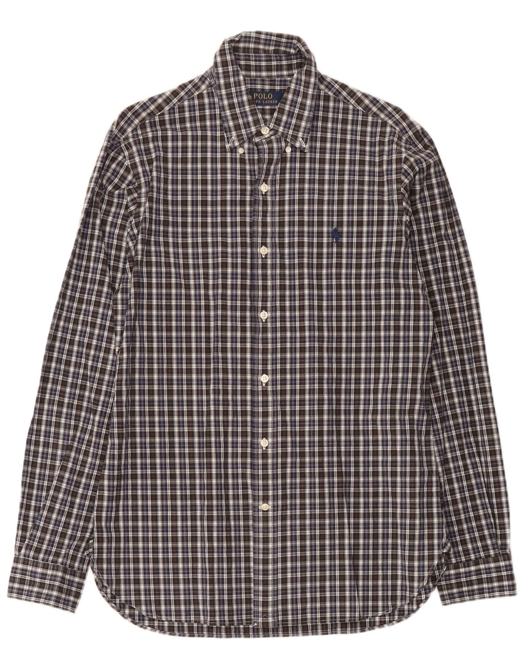 Ανδρικό πουκάμισο Polo Ralph Lauren νούμερο 15 Medium Navy Blue Check Cotton