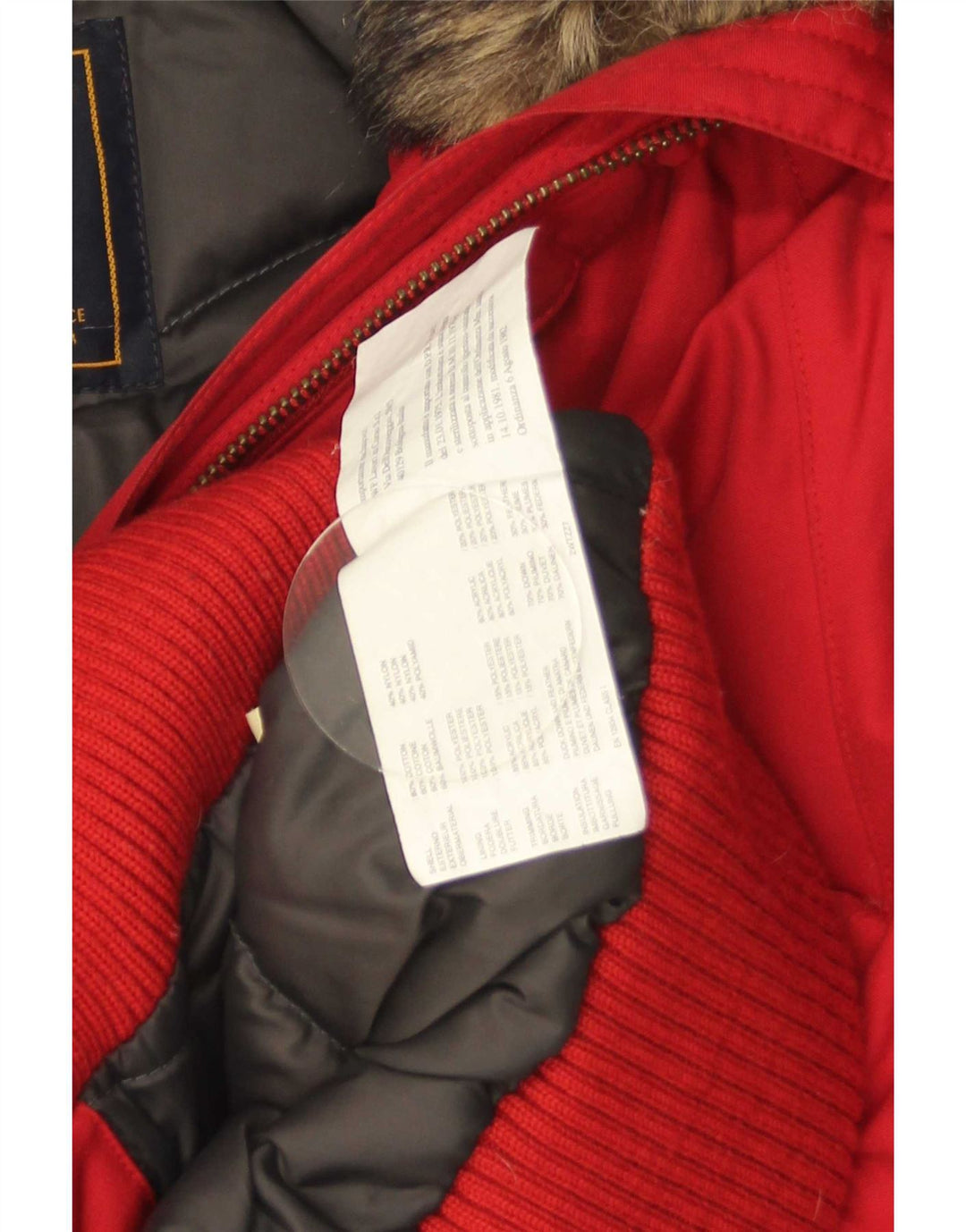 Woolrich Γυναικείο μπουφάν με κουκούλα UK 14 μεγάλο κόκκινο βαμβακερό