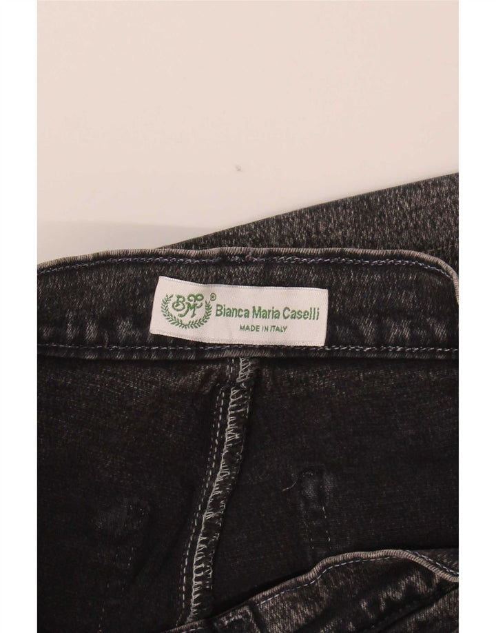 Bianca Maria Caselli Γυναικεία Bootcut Jeans IT 42 Medium W27 L30 Μαύρο βαμβακερό