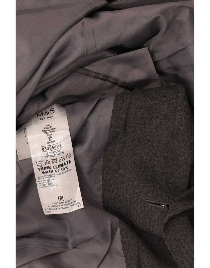 Marks & Spencer Ανδρικό τζάκετ με κανονική εφαρμογή 2 κουμπιών UK 40 Medium Grey