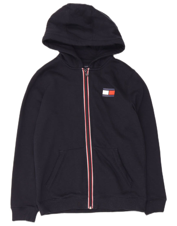Tommy Hilfiger Boys πουλόβερ με κουκούλα με φερμουάρ 12-13 ετών Μεγάλο γαλάζιο βαμβακερό