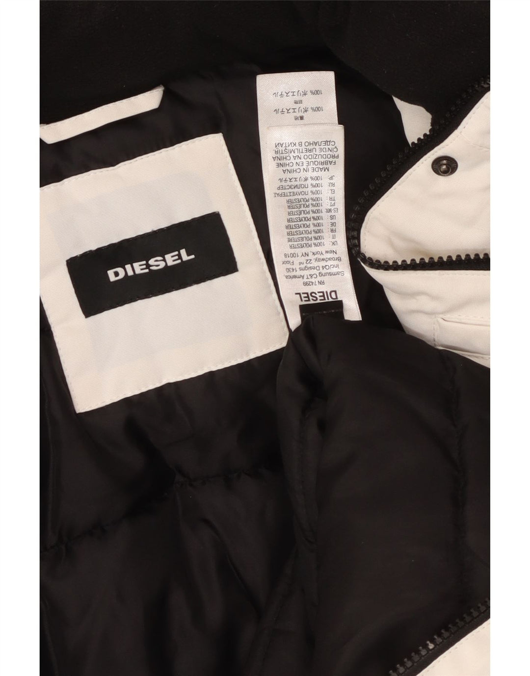 Diesel γυναικείο μπουφάν Parka με κουκούλα UK 10 Small White Polyester