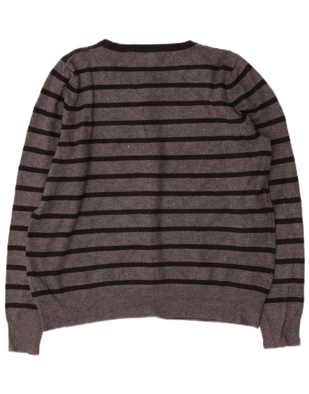 MARKS & SPENCER Γυναικείο πουλόβερ Crop Cardigan UK 14 Medium Grey ριγέ