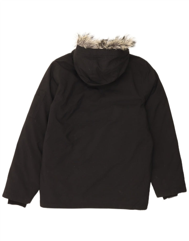 Ανδρικό μπουφάν Parka με κουκούλα Adidas UK 36 Small Black Nylon