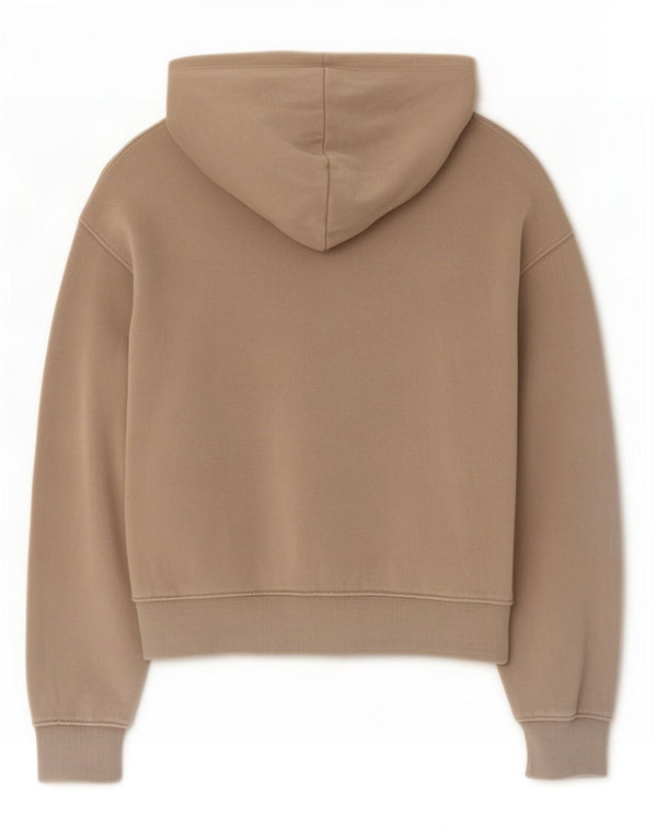 Zara Girls Crop Zip Hoodie πουλόβερ 13-14 ετών Μπεζ βαμβακερό