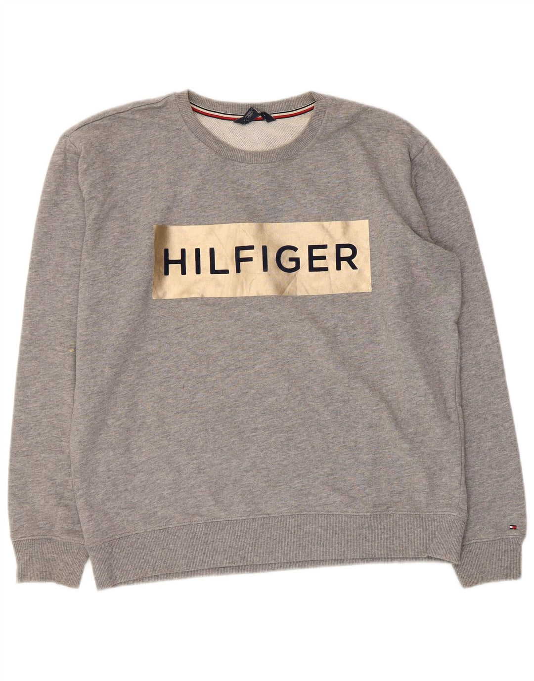 Γραφικό ανδρικό φούτερ Tommy Hilfiger, μεσαίο γκρι βαμβακερό
