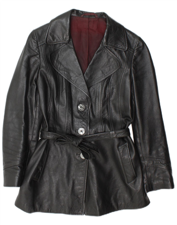 Vintage Γυναικείο Δερμάτινο Μπουφάν IT 44 Medium Black Leather