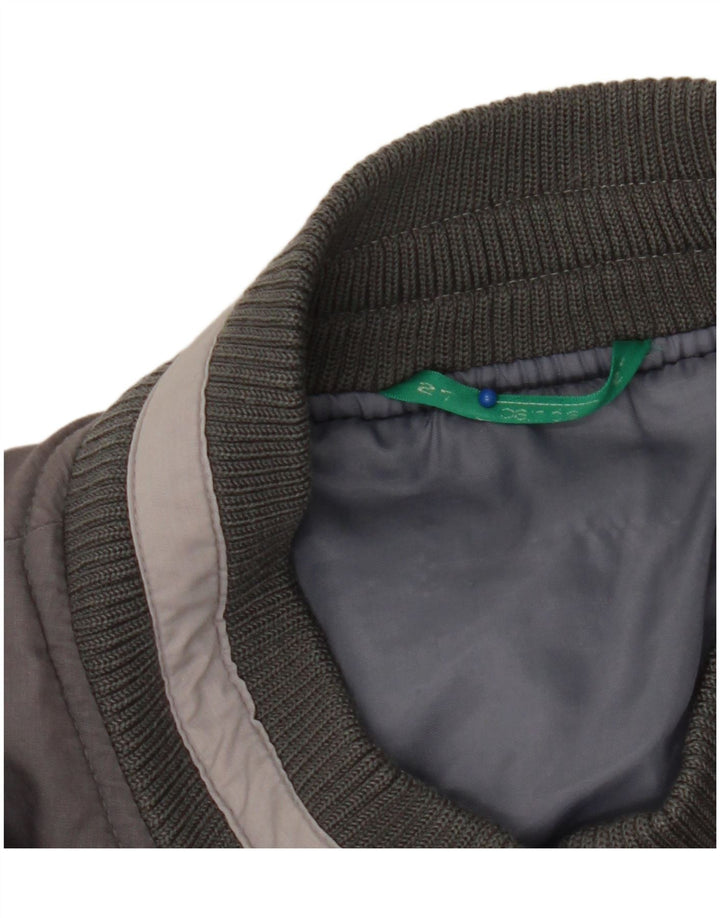Canda Mens Bomber Jacket UK 40 Large Grey Colourblock Polyester