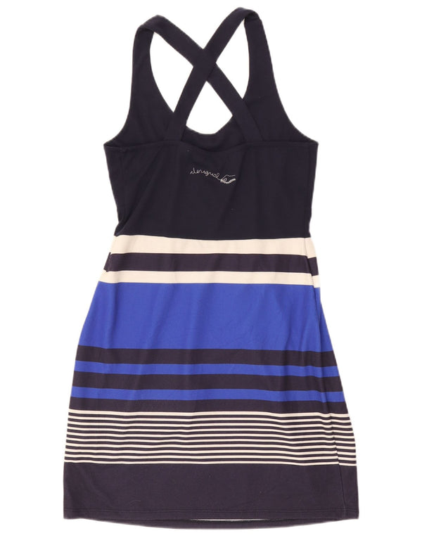 Desigual Graphic Sundress UK 12 Medium Navy Blue ριγέ πολυεστέρας