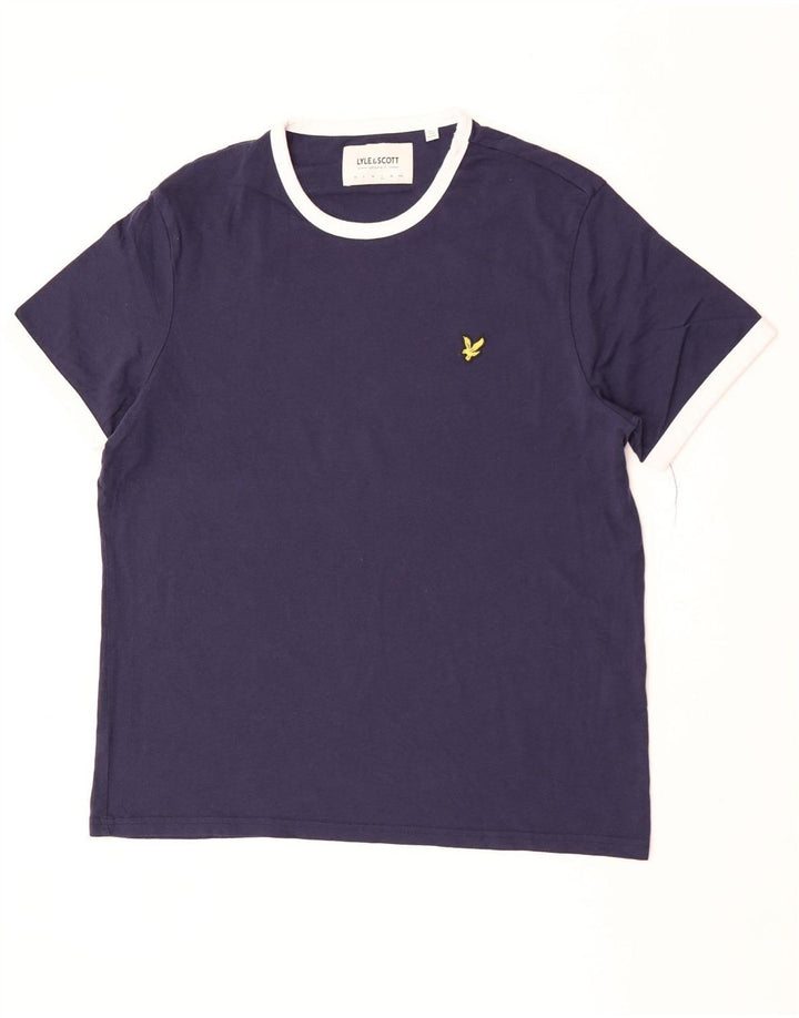 Ανδρικό T-Shirt Lyle & Scott Top Large Navy Blue Colourblock