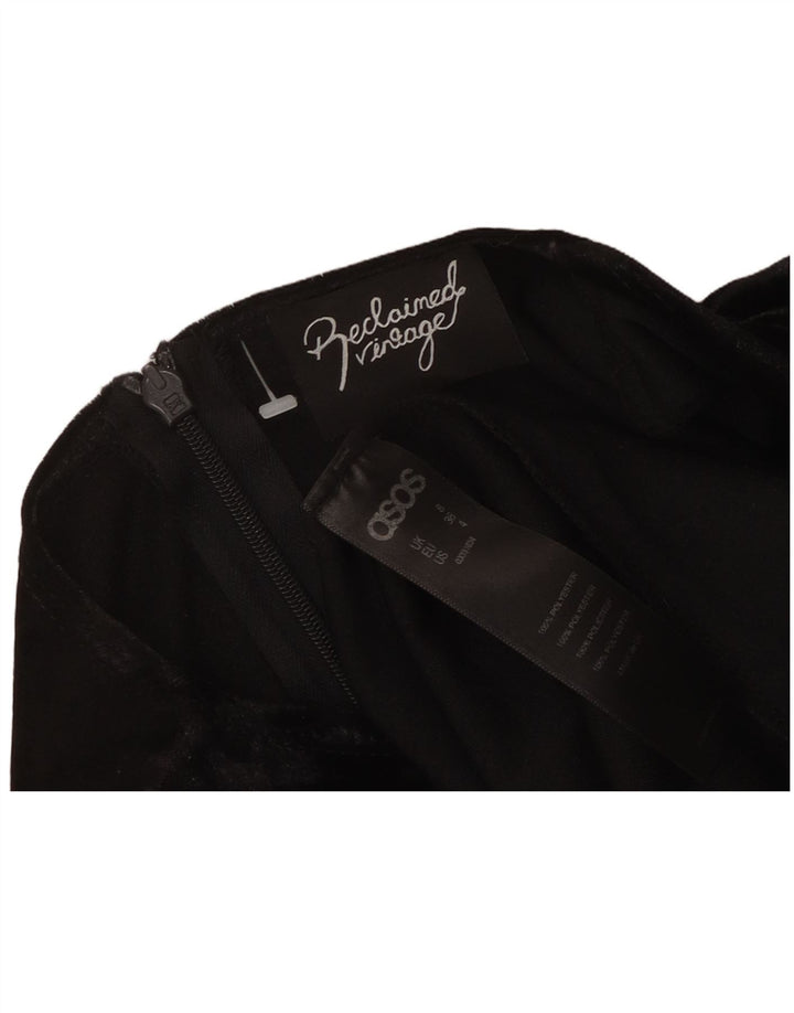 Asos Γυναικείο μακρυμάνικο φόρεμα A-Line UK 8 Small Black Polyester